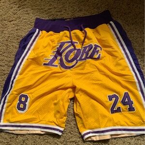 Just Don Purple and Yellow Basketball Shorts